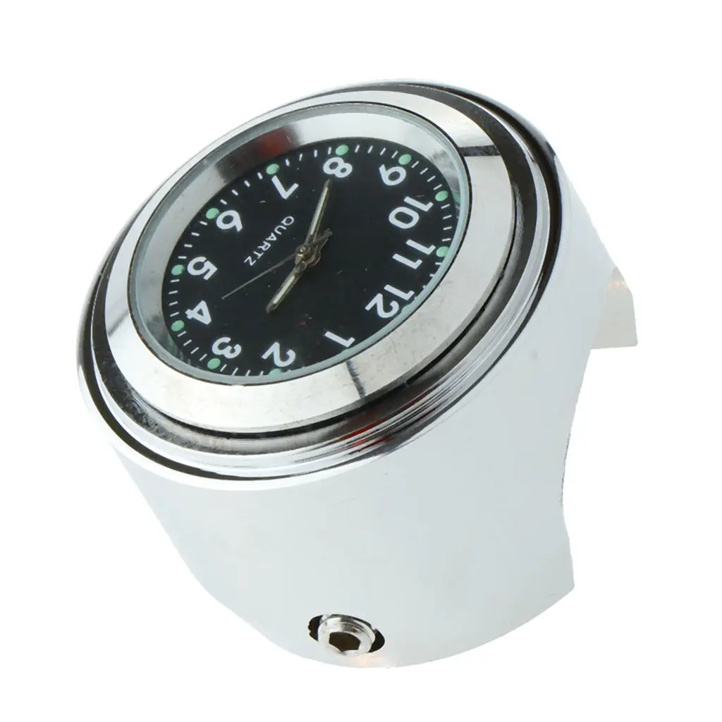 7/8inch 22mm Motorcycle Handlebar Waterproof Mount Time Dial Clock Watch, 2 colors