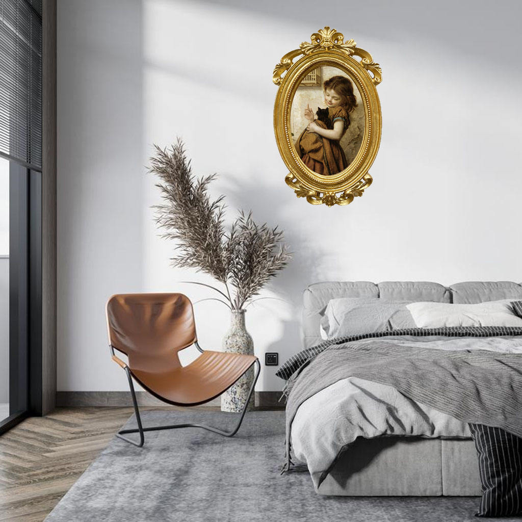 Photos Frame Decorative Ornament Decoration Gold Classic Holder for Living Room Home Decor Bedroom Bathroom Movie Theater