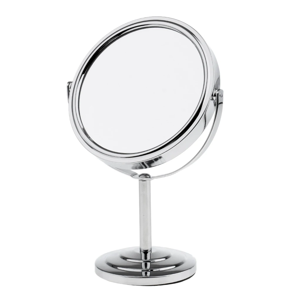 Two-Sided Normal & Magnifying Tabletop Makeup Mirror Can 360 Degree Rotation