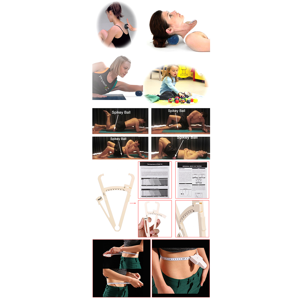 Footful Massage Ball Stimulate the Blood Circulation Massage Muscles Relieve Tension+Body Tape Measure+Body   Tester Caliper