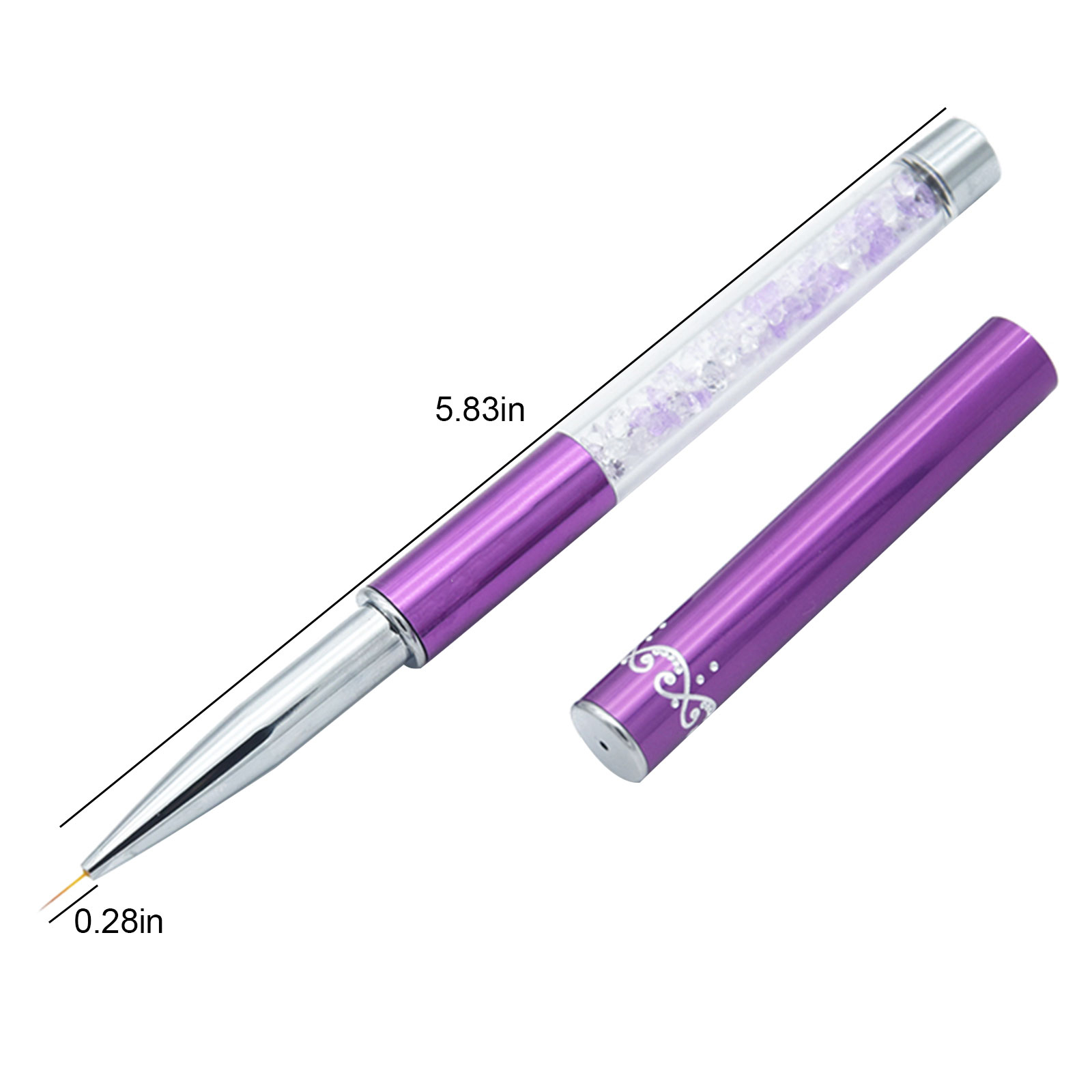 Best of 5-20mm Nail Art Line Painting Brushes Crystal Acrylic Thin Liner Drawing Pen Manicure Tools UV Gel Reviews & Tips - Image 5