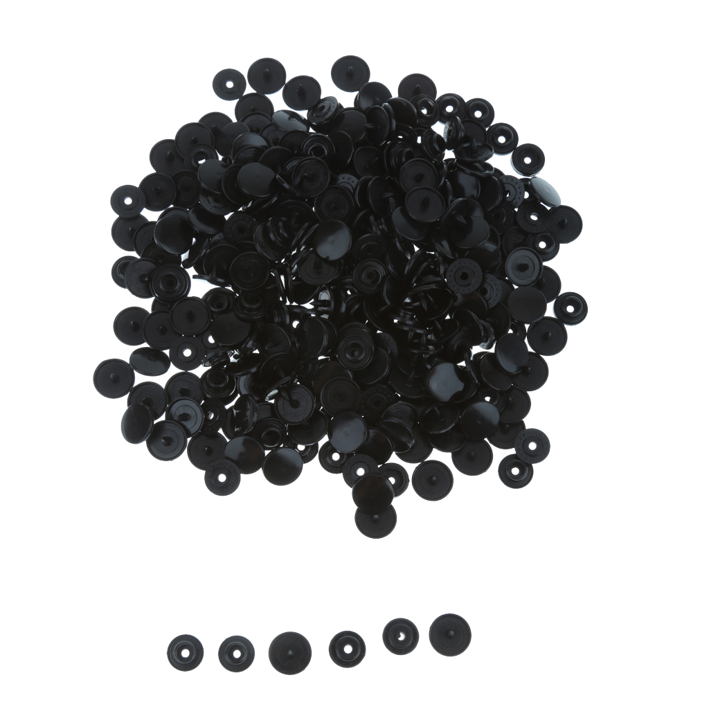 100 Pieces / Sets T5 Resin Snap Buttons Dummy Clips Press Studs For Sewing 12.4MM Black
