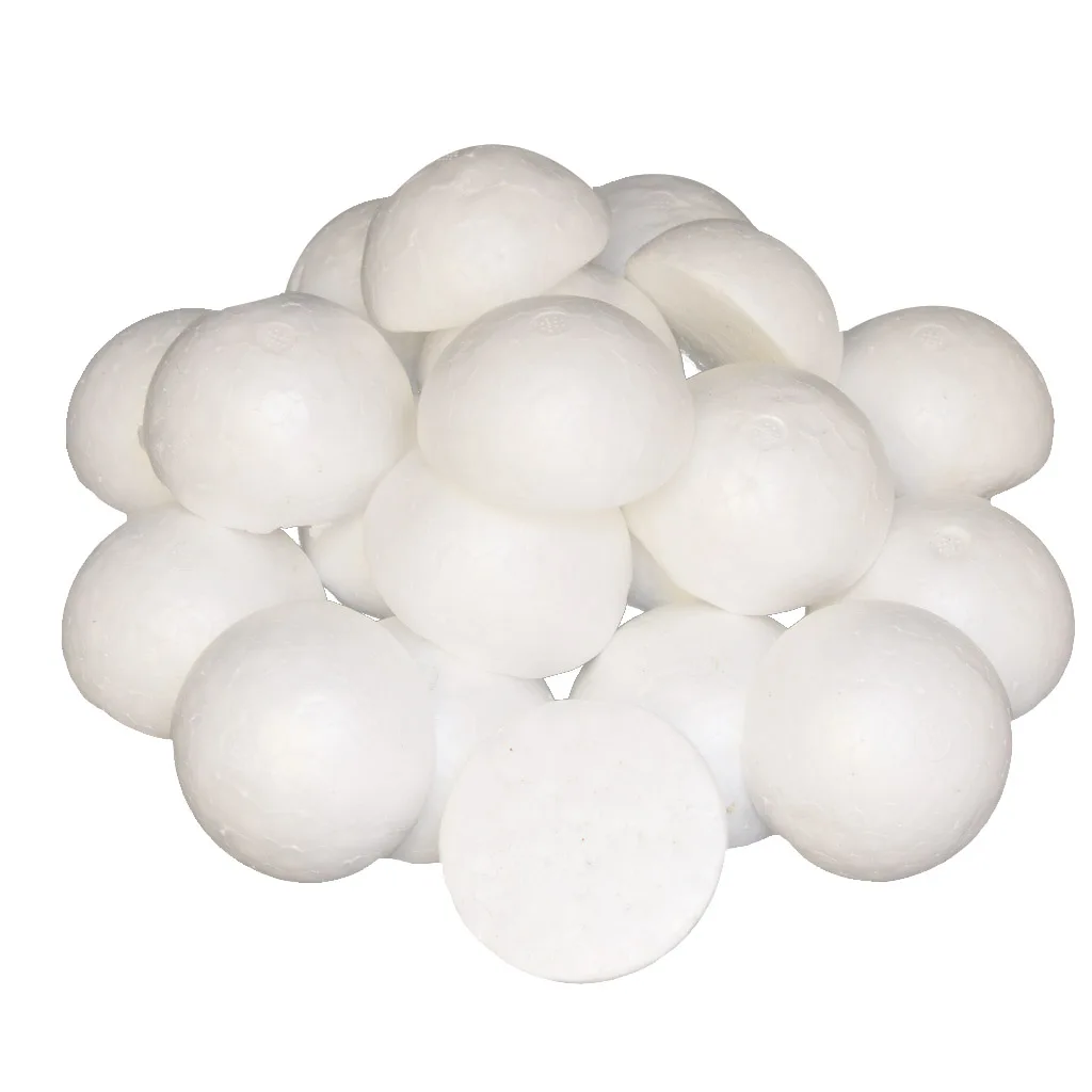 100x Half Round Styrofoam Ball Spheres Decoration Kids Modelling Craft 60mm