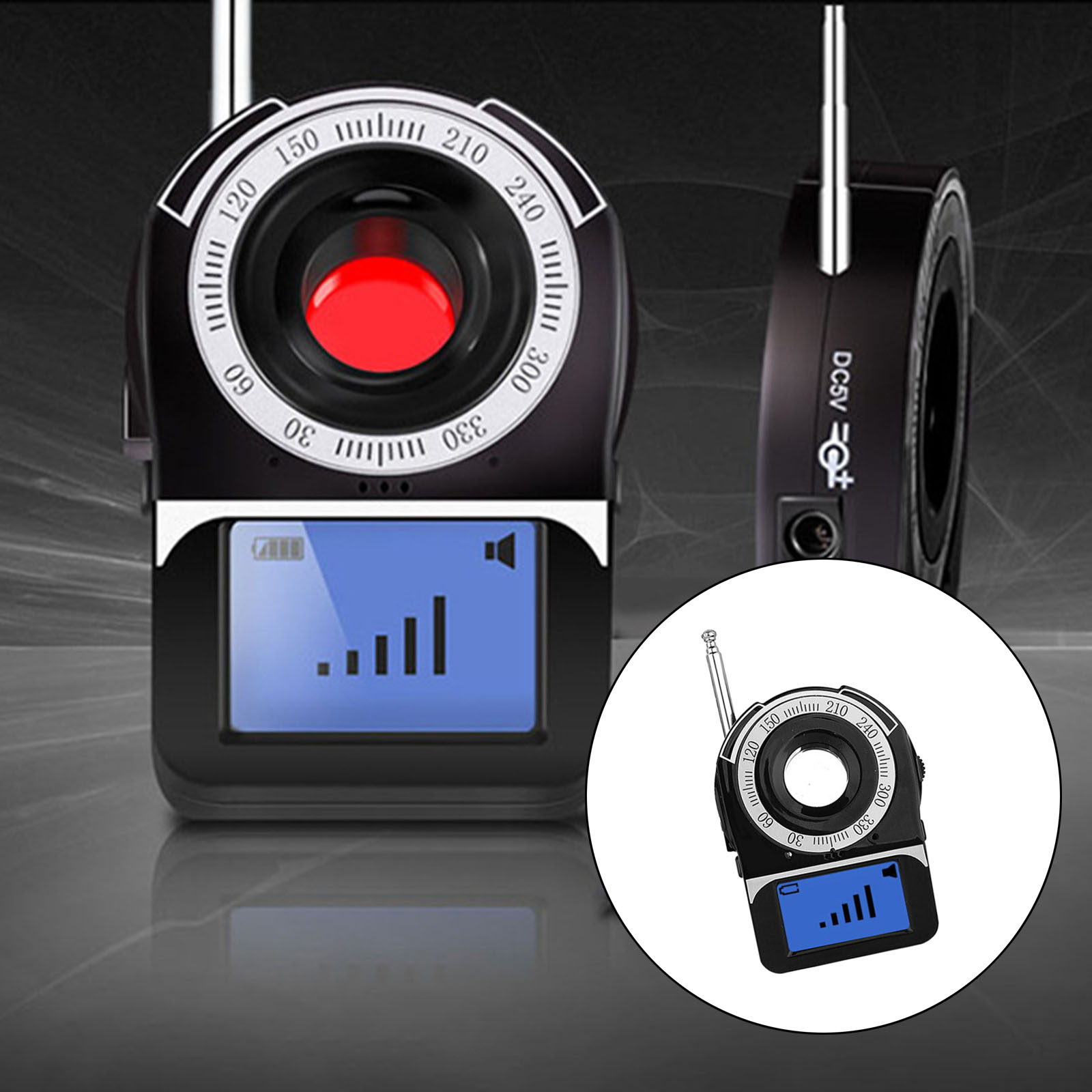 Camera Detectors Sweeper Rechargeable Bug Detector Locates Camera LED GPS Scanner RF Detector Camera Finder for Travel Bathroom