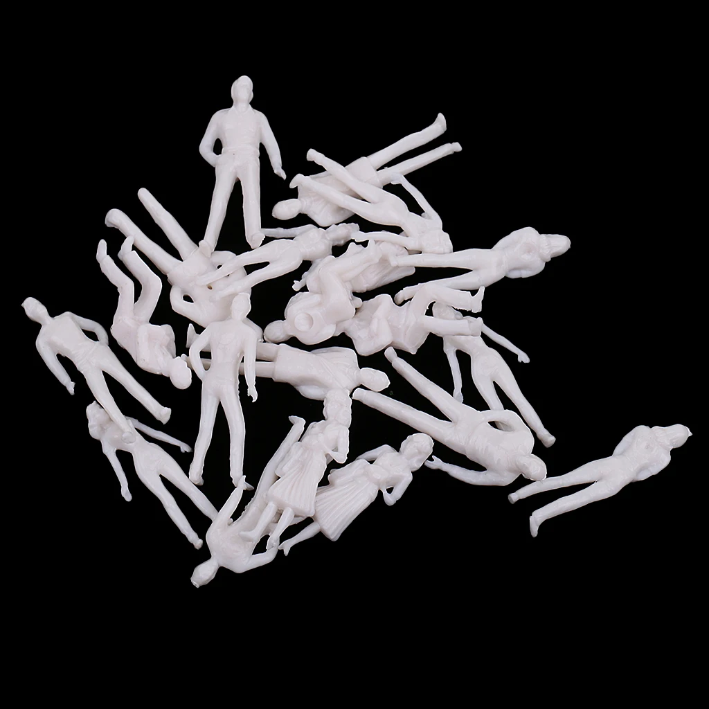20 Pieces 1:50 Scale Diorama People Figures Model Kit Unassembled White