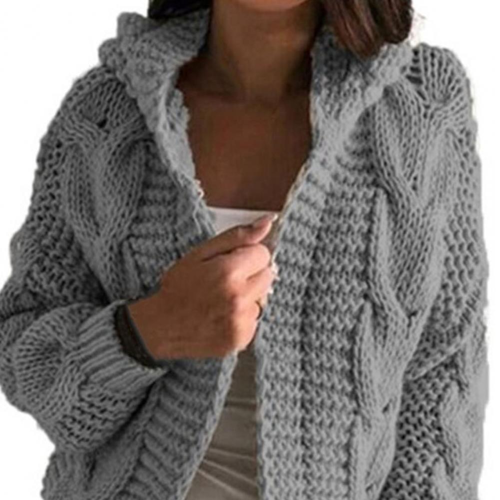 Cardigan Twist com capuz para escritório, casaco