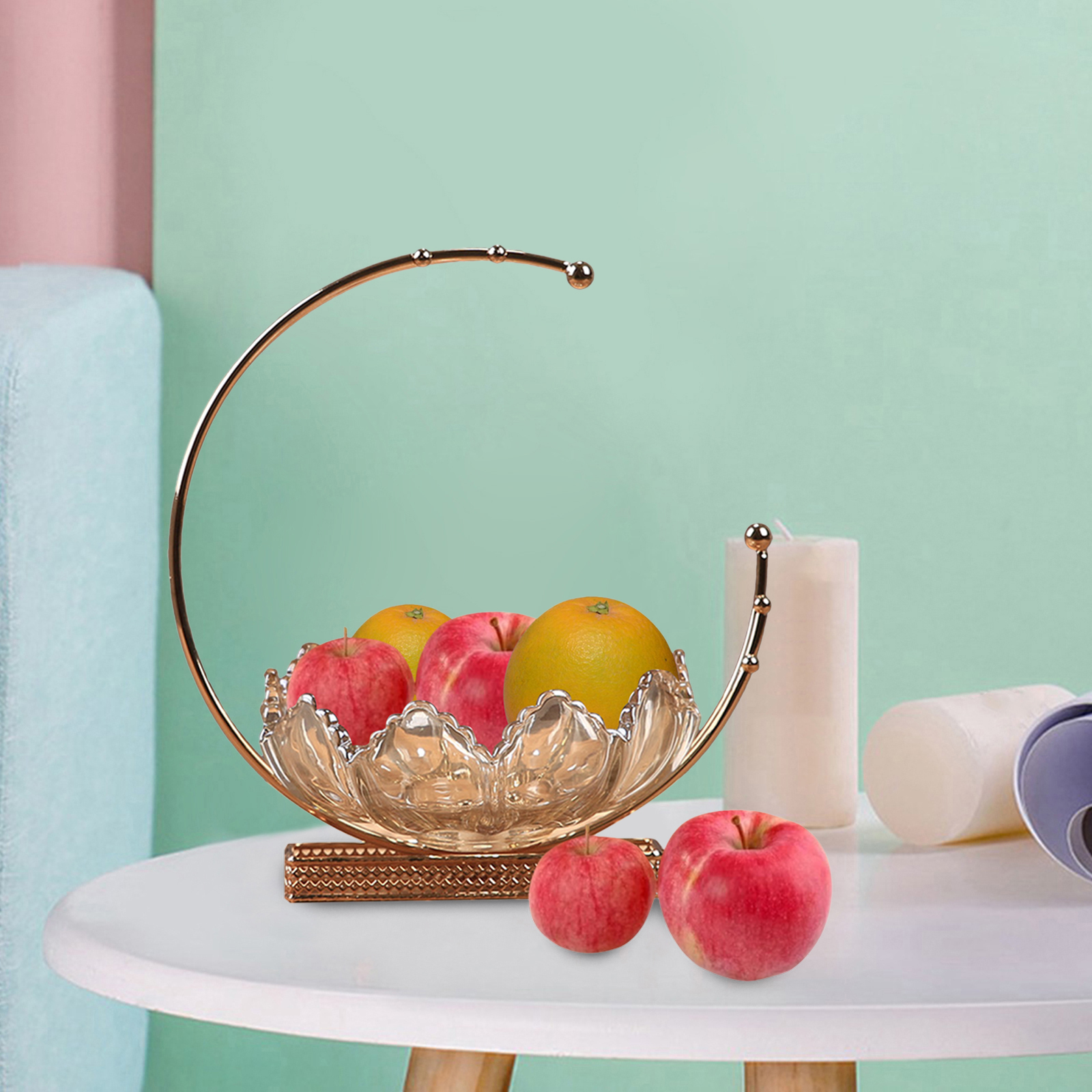 Fruit Plate Fashion Glass Fruit Plate Modern Creative Living Room Office Party Fruit Tray Bowl Stand