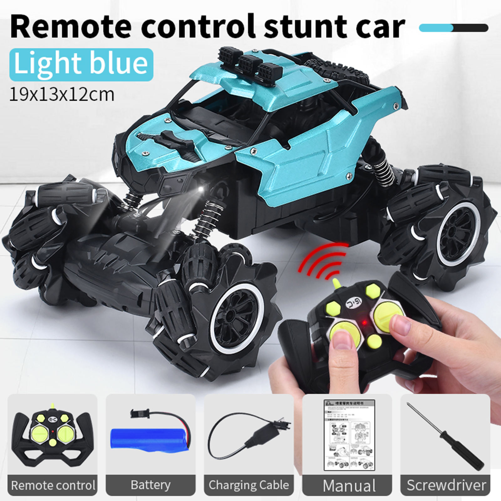 Stunt Remote Control RC Car Four-Wheel DriveVersion Toy 30 Min Play TimeFor 6+ Children andAdults Electric Car Child