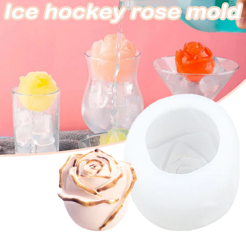 Rose Shape 3D Ice Jelly Cube Mold Maker Party Silicone Mold Chocolate Mould 