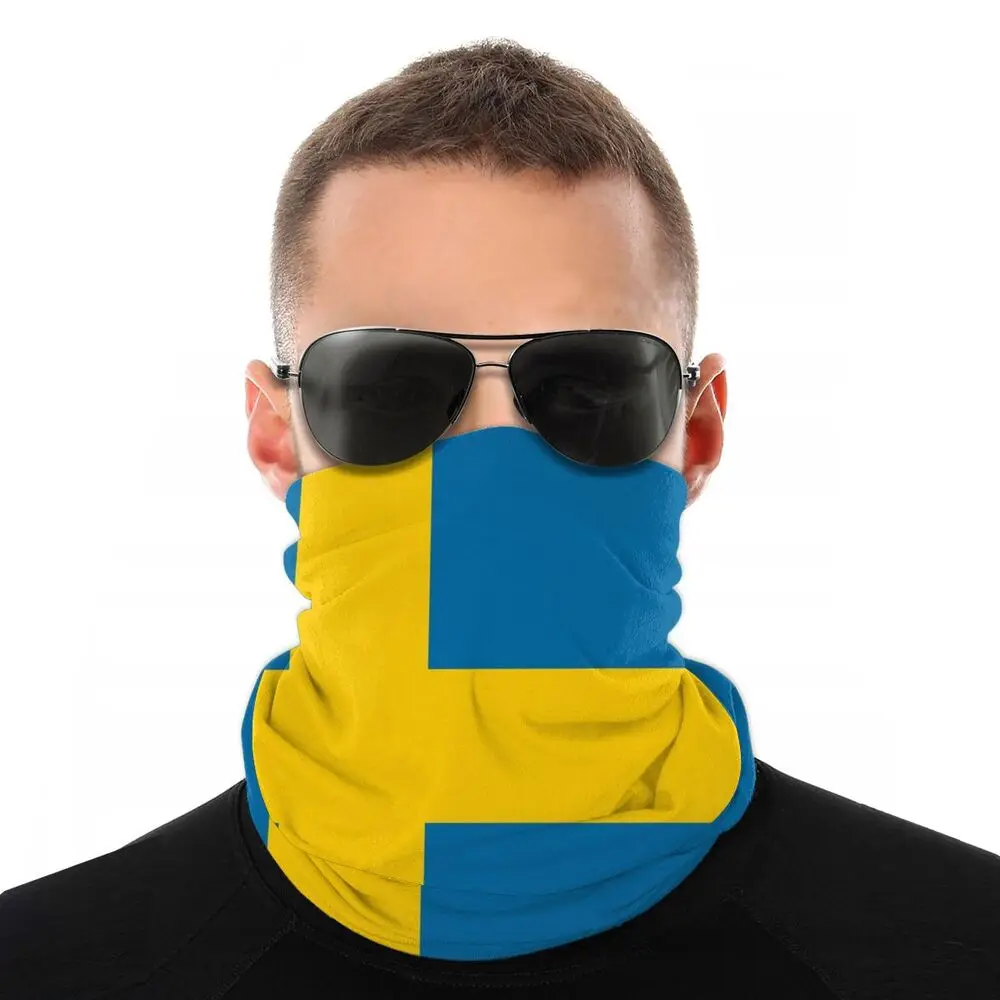 mens navy scarf Flag Of Sweden Scarf Neck Face Mask Unisex Fashion Neck Warmer Balaclava Bandanas Dustproof Headband Outdoor Hiking mens blanket scarf