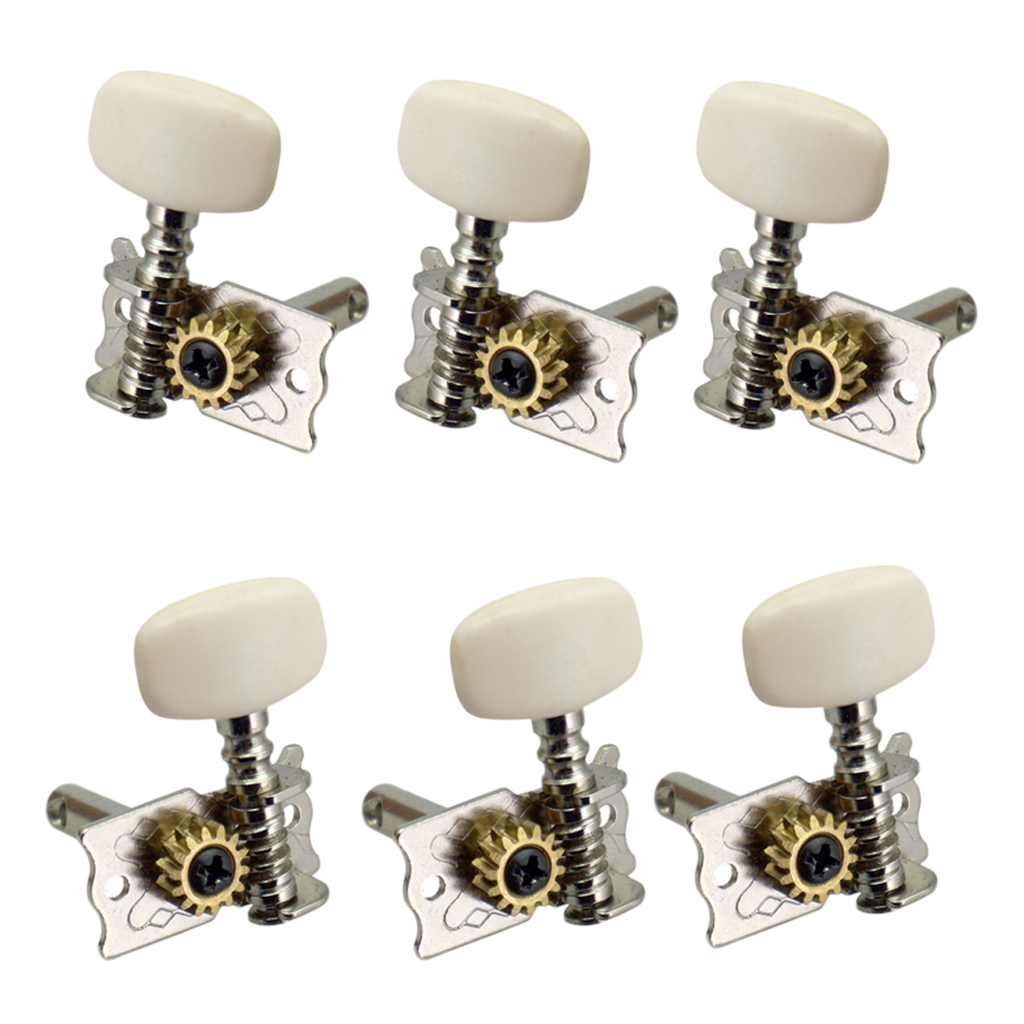 Tooyful 6 Pieces Open Gear Acoustic Classical Guitar Tuning Keys Pegs Tuners Machine Head Tuners Keys Parts