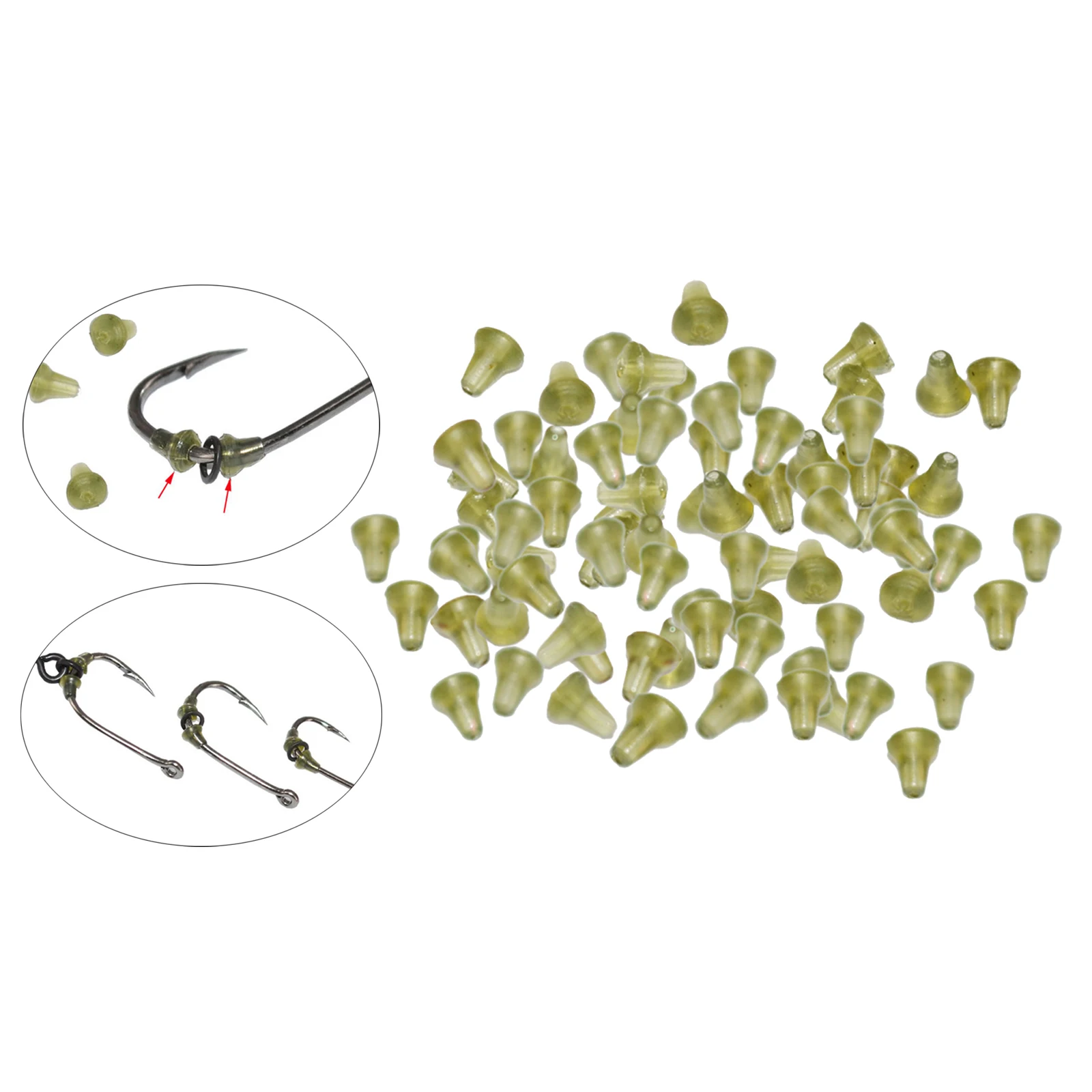 100PCS Carp Fishing Accessories Hook Stop Bead Stopper Carp Rig Rubber Beads for Hooks Stopper Fishing Tackle Tool