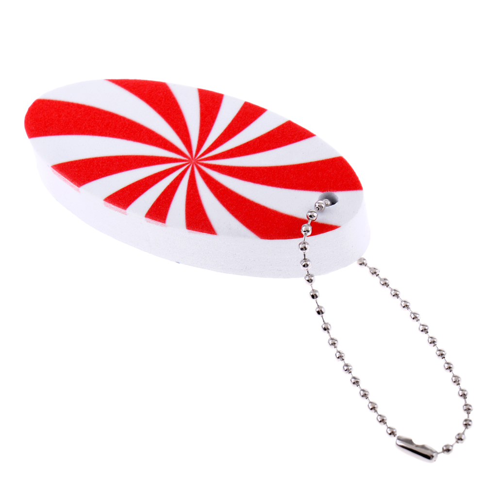 Red White EVA Surfboard Shape Floating Boating Yachting Key Ring Keychain