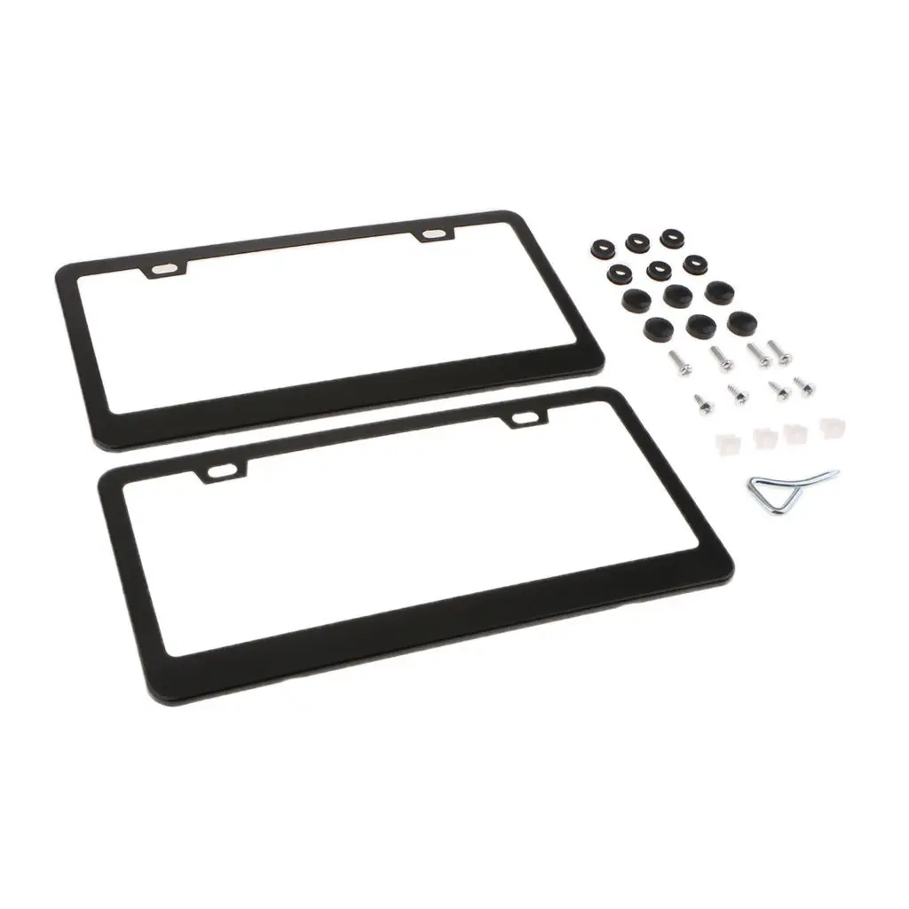 2X Plastic License Plate Frame Tag Cover Accessory For Car Vehicle Screw