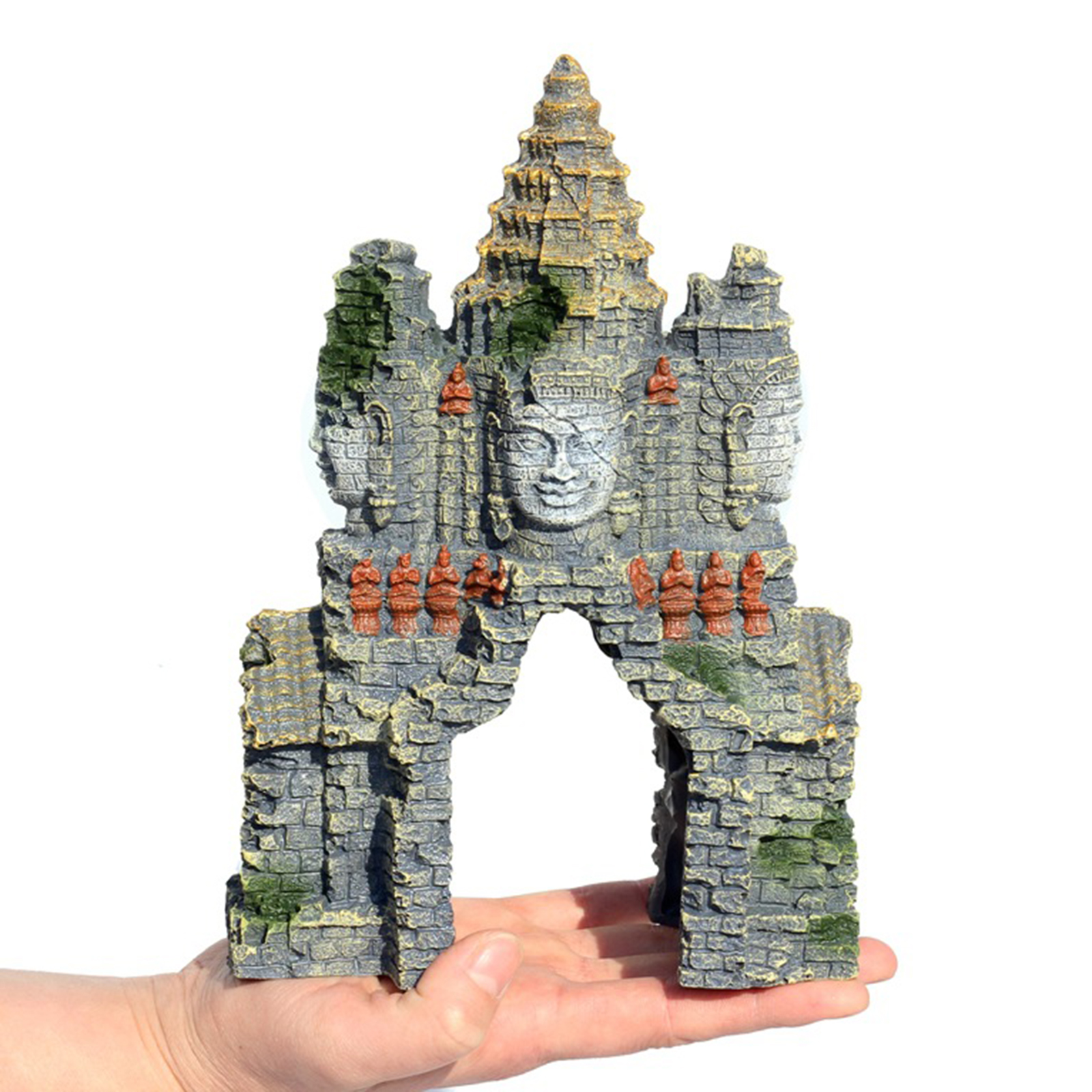Aquarium Ancient Temple Decoration Resin Artificial Building for Aquarium Fish Tank Landscaping Ornament Decor
