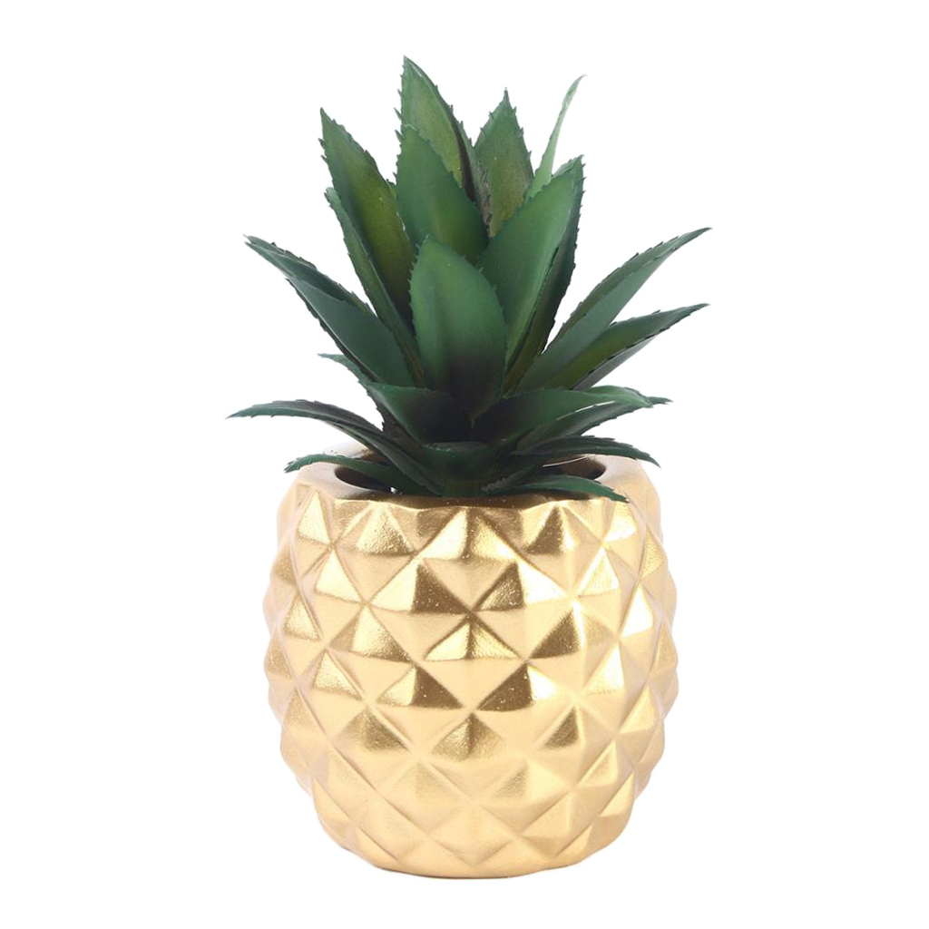 Resin Fake Greenery Decoration, Potted Pineapple Plant for Office Table Top Home