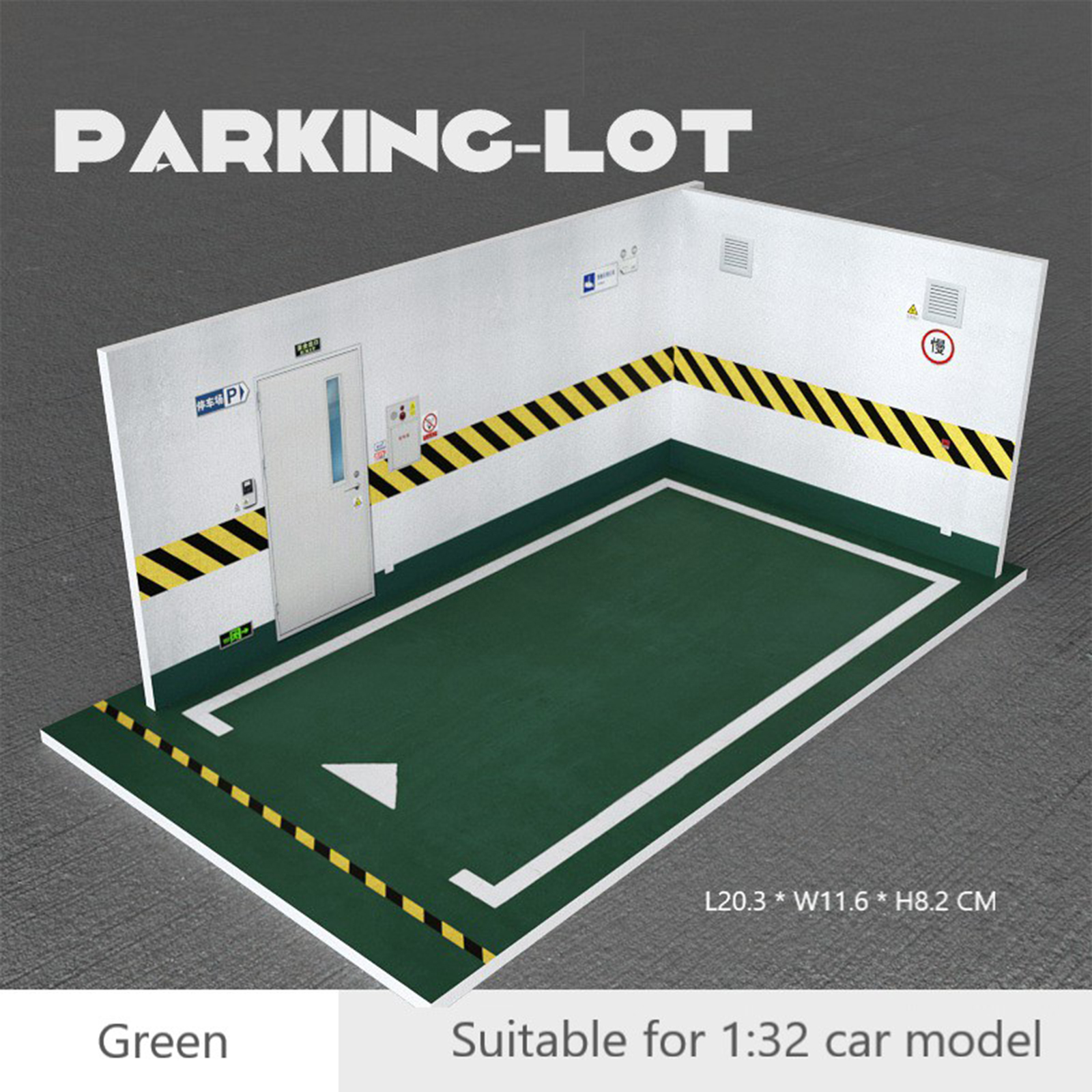 PVC 1:32 Scale Model Car Parking Lot Space Scene Garage Display Cabinet Modified Garage Home Table Decoration