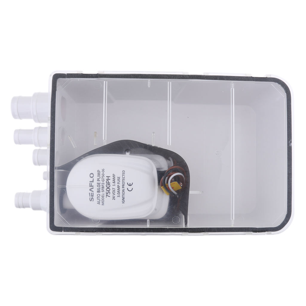 600GPH 24V Shower Sump Pump System Auto Bilge Drain Box Air Vent Boat RV