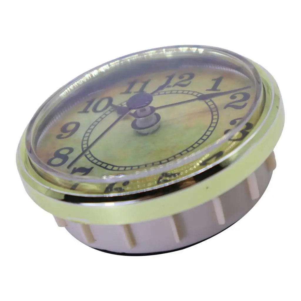 70mm Dial Arabic Numeral Quartz Clock Insert Jump Second Movement Gold Trim