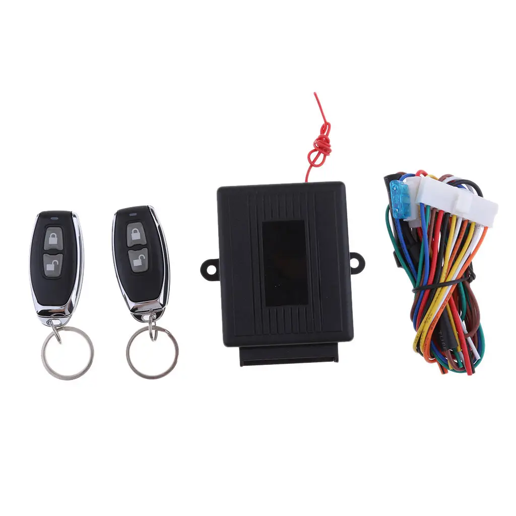 Car Remote Control Central Kit Door Locking Keyless Entry System Car Alarms(Includes Two 2-Button Remotes)