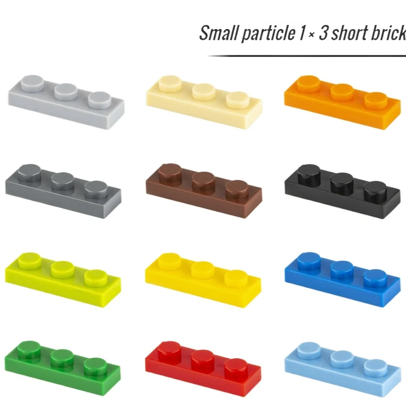 50pcs Small Particle 3623 1x3 Plate Brick Building Blocks Parts DIY Building Block Compatible Creative Gift Building Castle Toy nesting blocks