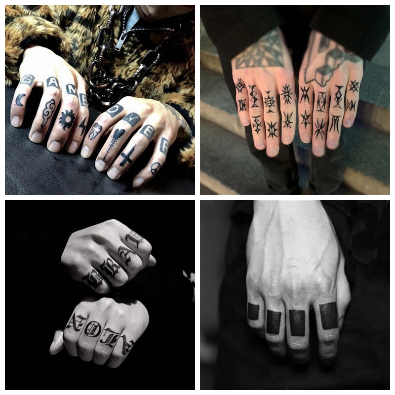 Best of Finger Tattoo Stickers Letter Small Pattern Waterproof Personality Cool Fake Tattoos Men Black Hand Back Temporary Tattoo Women Reviews & Tips