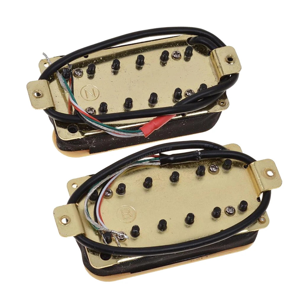 Wired Electric Guitar Humbucker Double Coil Pickup Set Neck+Bridge, Beige