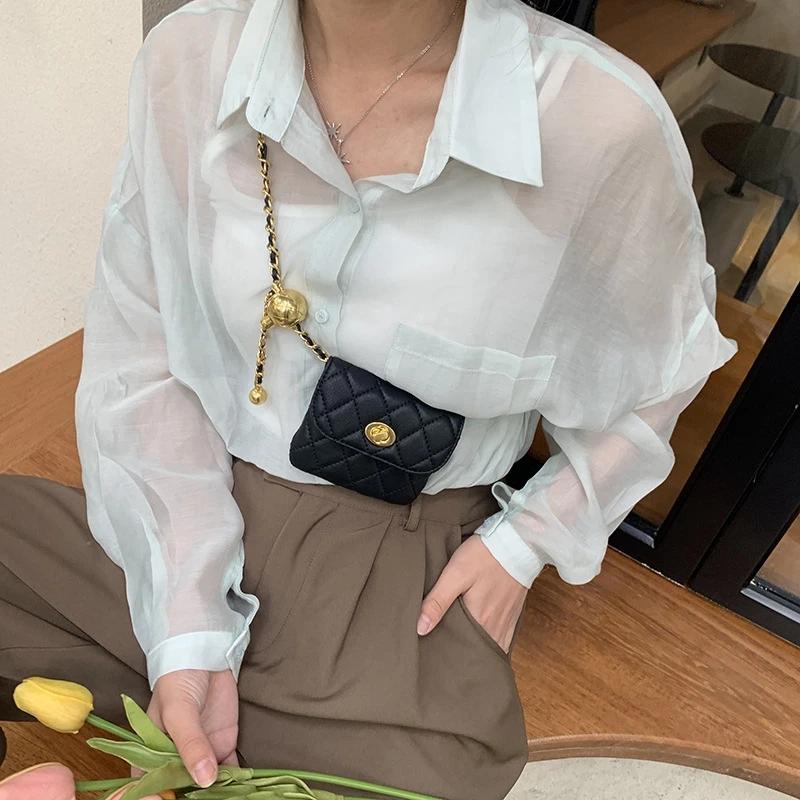 New Chain Fanny Pack Women Leather Waist Bag Luxury Brand Chest Pack Female Belt Bags Fashion Ladies Shoulder Crossbody Bag
