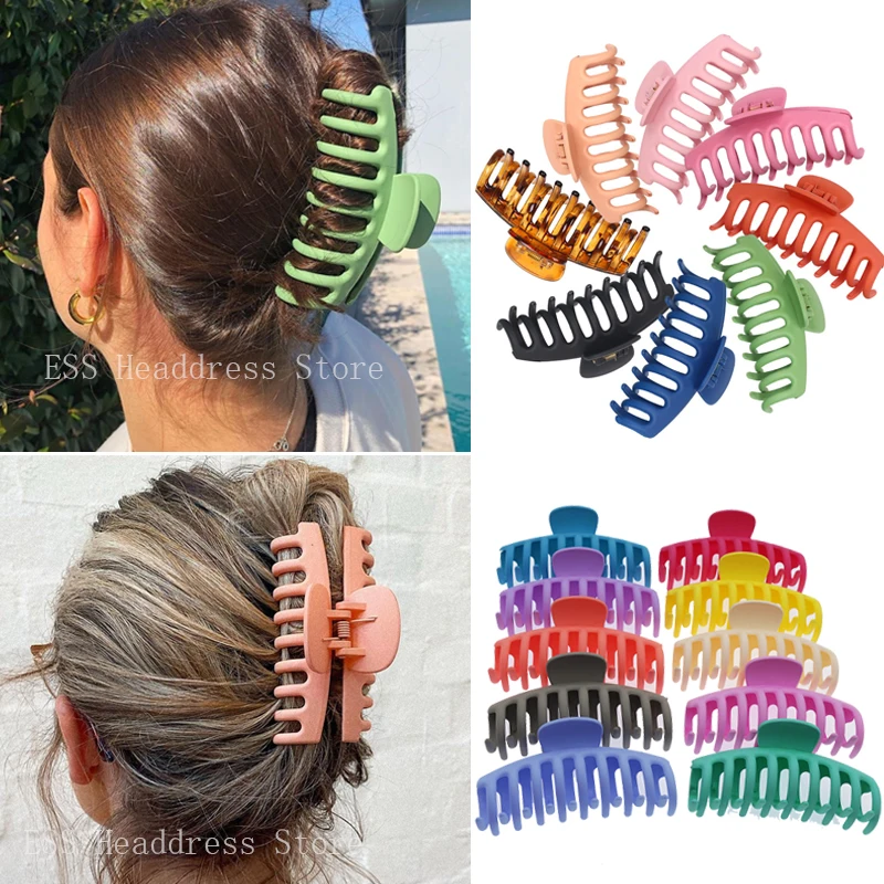 hair clips for long hair Hot Sale Solid Korea Claw Clip Large Barrette for Women Girls Crab Hair Claws Bath Clip Ponytail Clip Lady Hair Accessories Gift head scarves for women