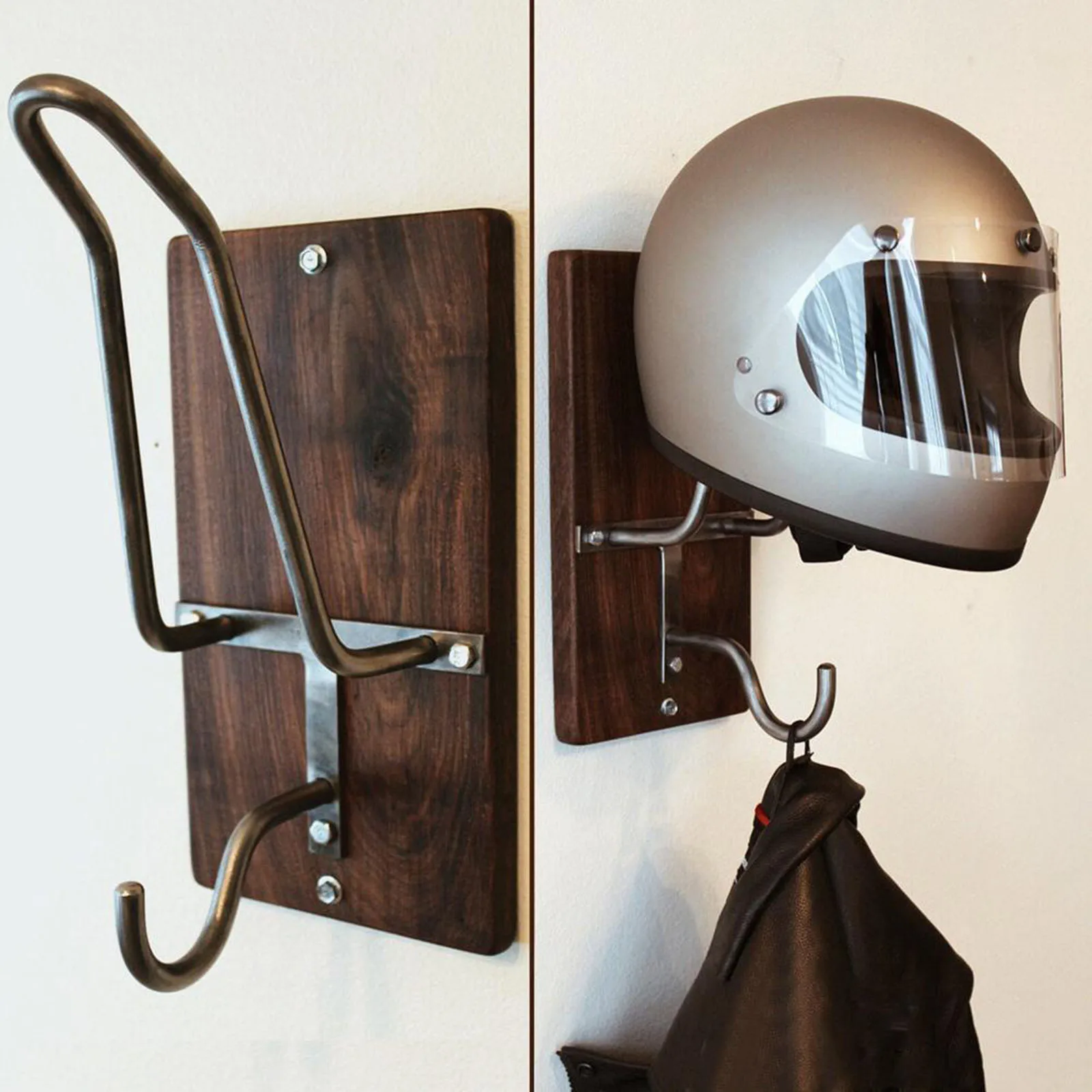 Motorcycle Helmet Rack &Jacket Hook Wall Mount Display Hats er Storage