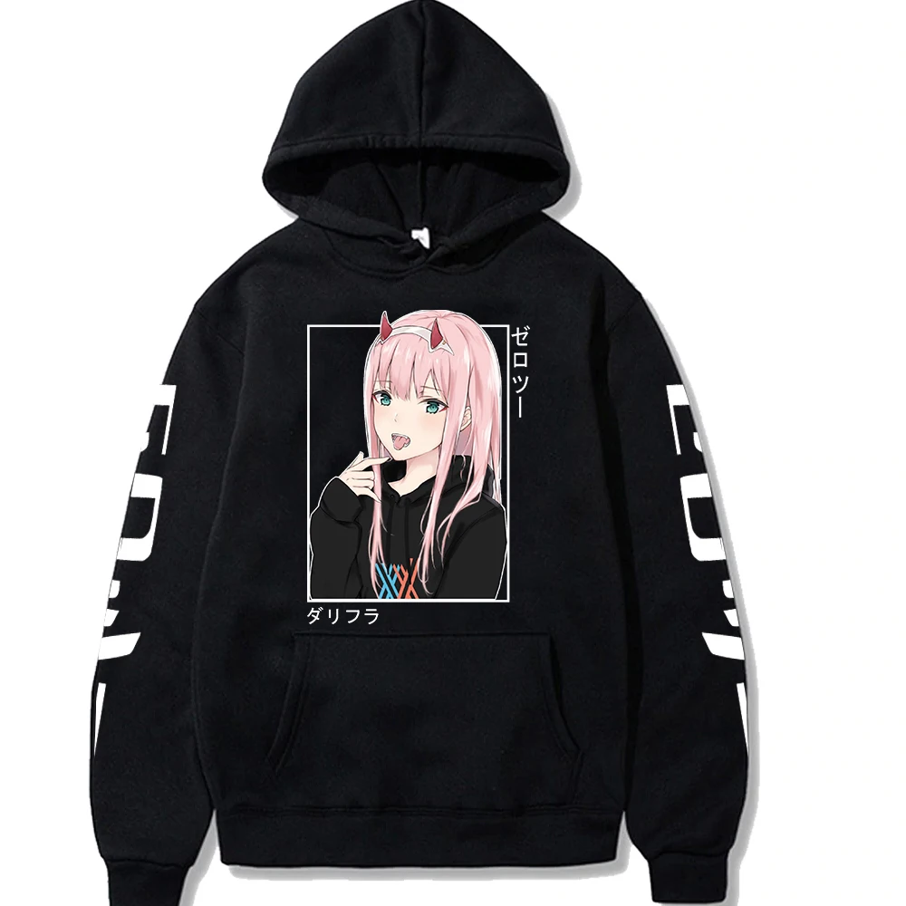 Anime Darling In The Franxx Zero Two Hoodies Harajuku Casual Streetwear Graphic Sweatshirts Unisex Hoodies