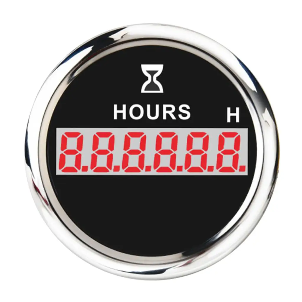 Marine Boat Parts Digital Hour Meter 52mm Round Gauge Waterproof