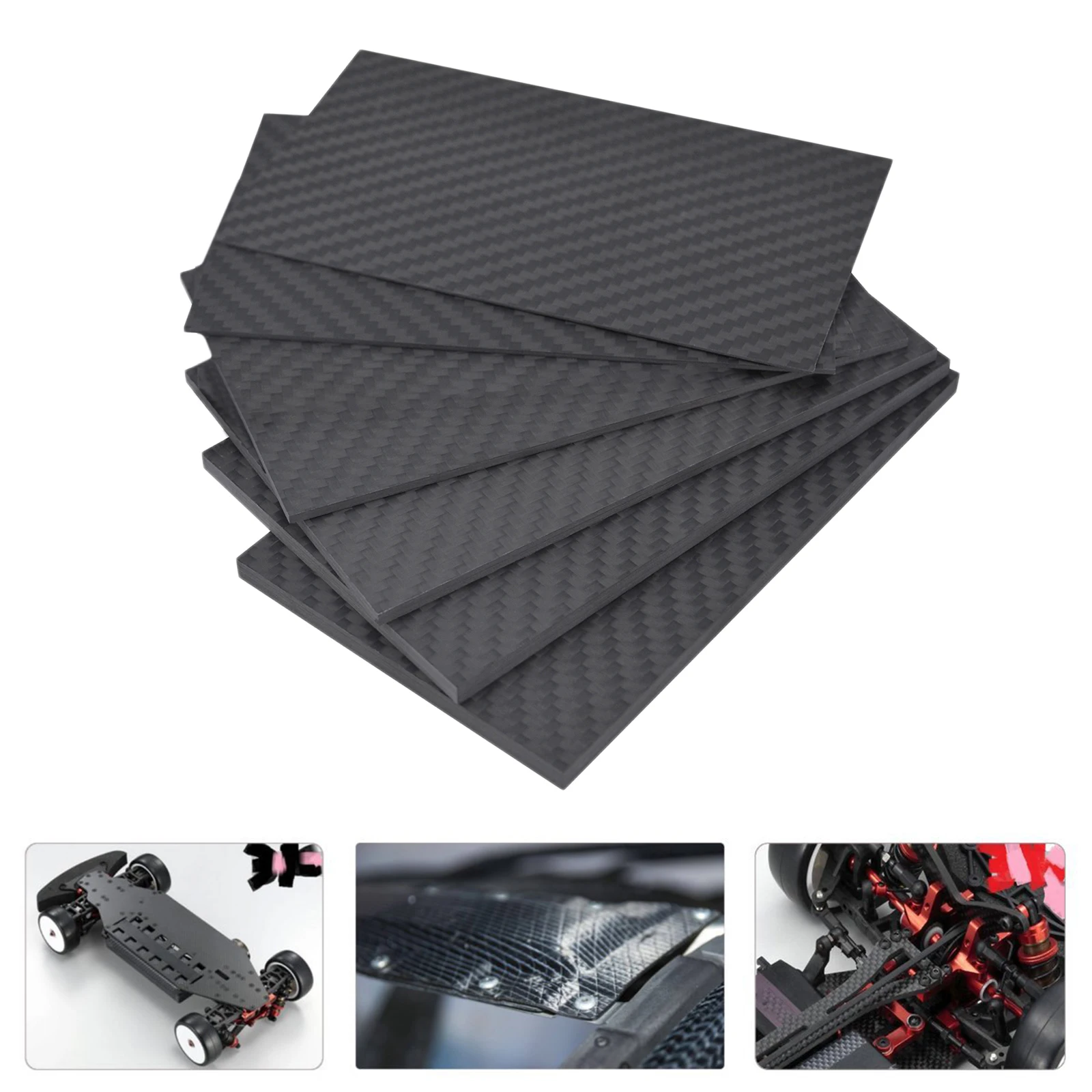 Carbon Fiber Sheet 125x75mm Panel Plate Board Twill Matte for RC Drone Quadcopter