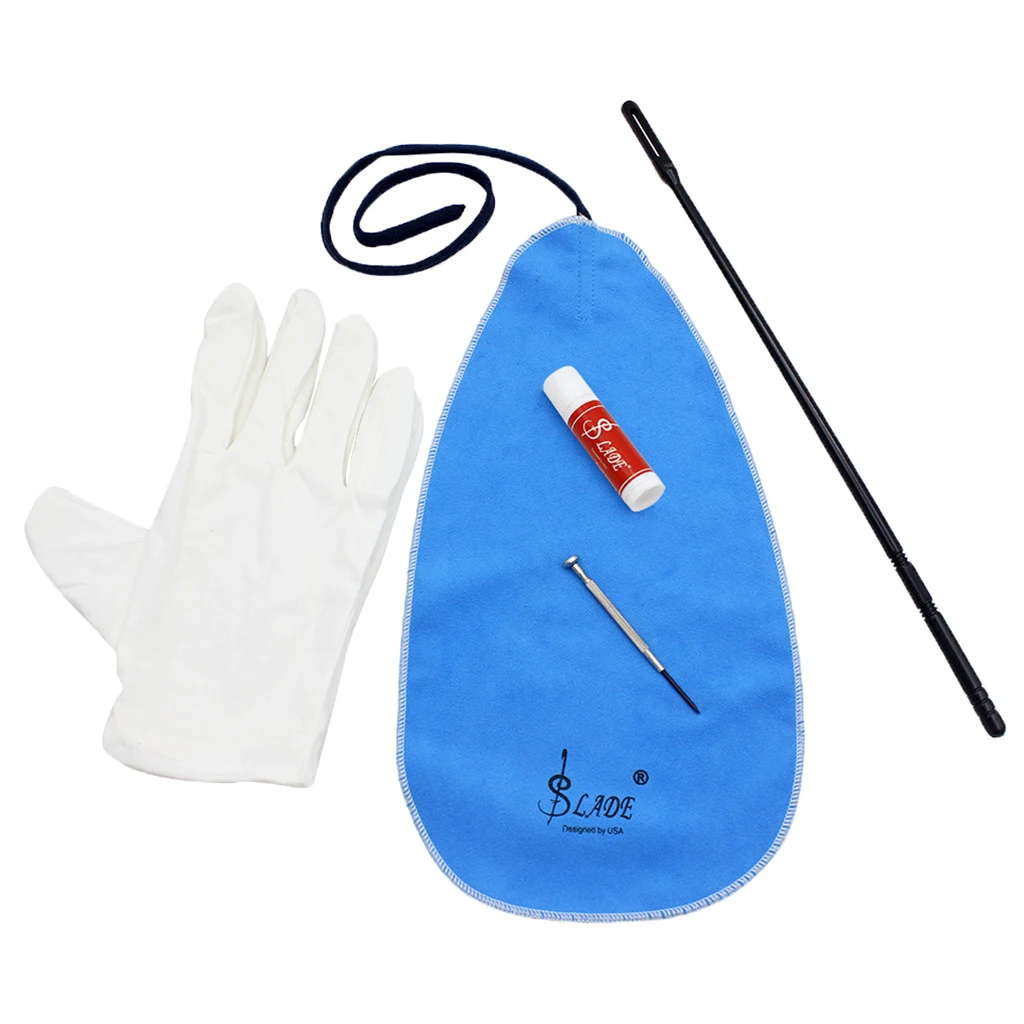 5pcs Sax Cleaning Care Kits Cleaning Cloth Mini Screwdriver for Sax Accs