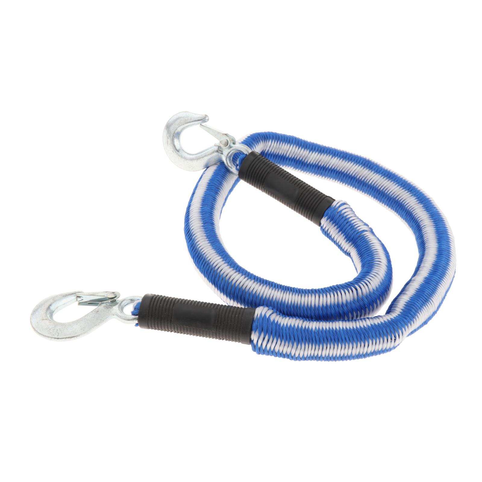 1 Ton 125x4cm Car Van Tow Cable Towing Pull Rope Strap Hooks Heavy Duty