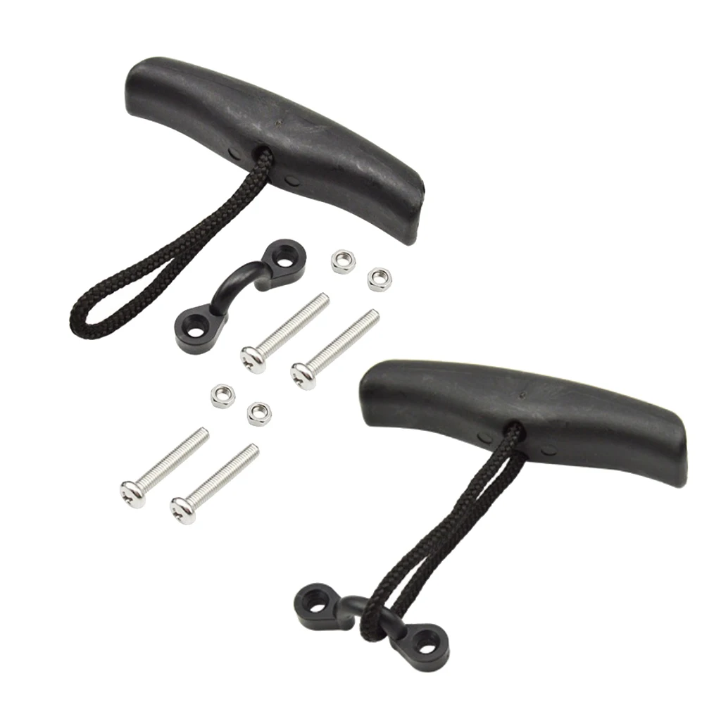 2x Strong Kayak Handles T Handle with Pad Eyes Mounting Screws
