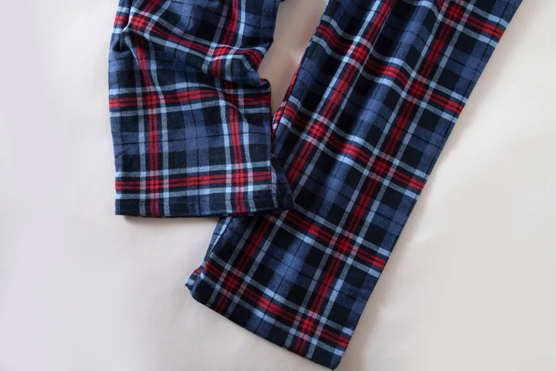 Plus Size S-7XL Pajamas Set 100% Cotton Pijama for Men 2 Pieces Lounge Sleepwear Pyjamas Plaid Autumn Bedgown Home Clothes PJS cheap pajama pants