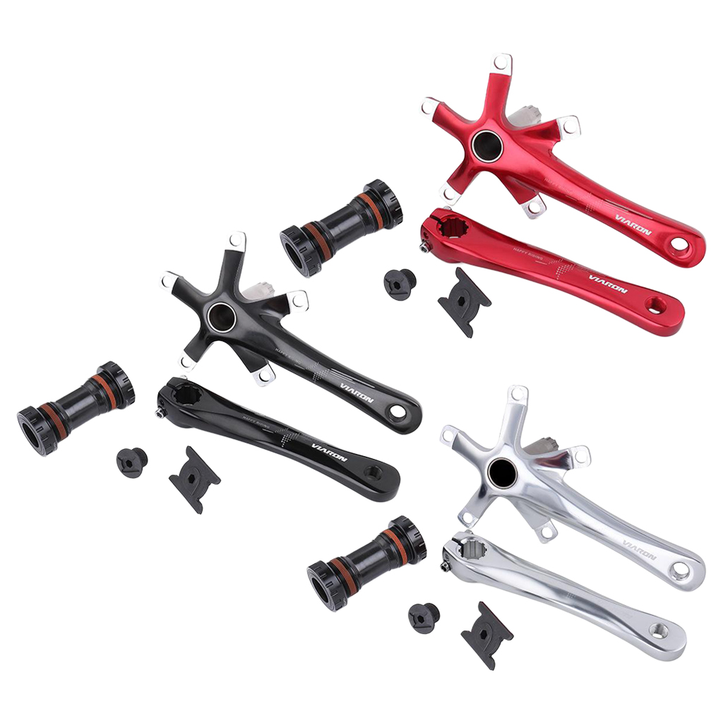Bike Crank Arm Set，170mm 130 BCD Mountain Bike Crank Set with Bottom Bracket