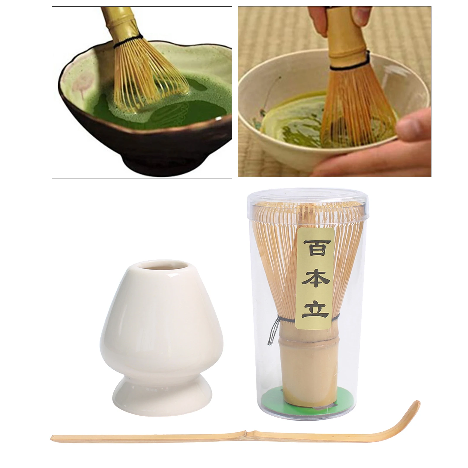 Traditional Matcha Tea Whisk Set Exquisite Ceramic Whisk Holder Easy to Use