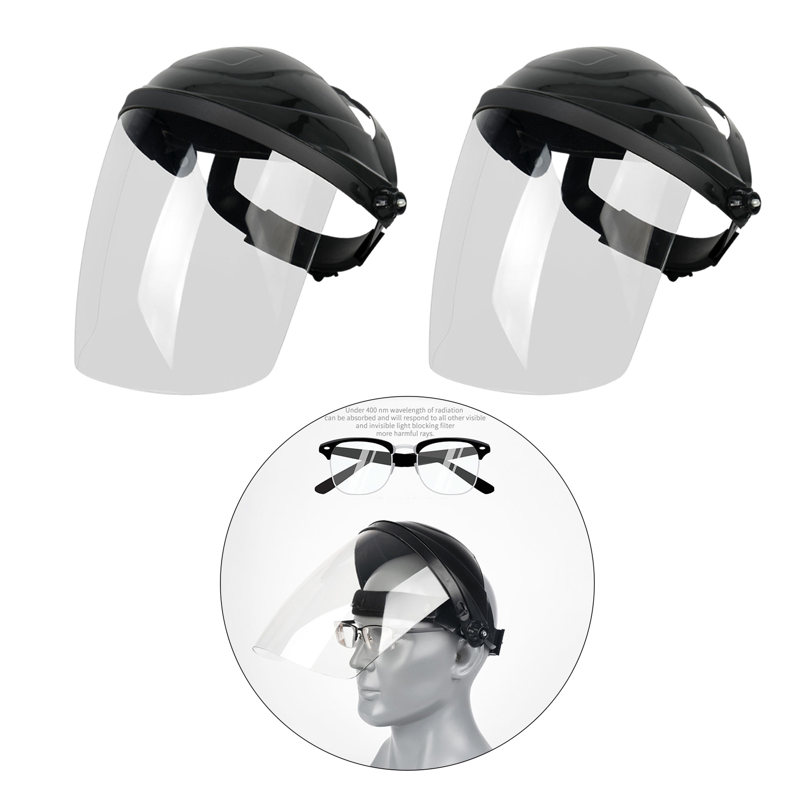 Anti Fog Full Face Shield Lightweight Comfort Adjustable Headwear Welding Helmet Reusable for Men and Women