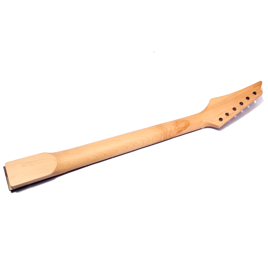 Maple Rosewood Guitar Neck, 24 Fret Guitar Neck for Electric Guitar Parts, Smooth Surface and Exquisite Handwork Black Head