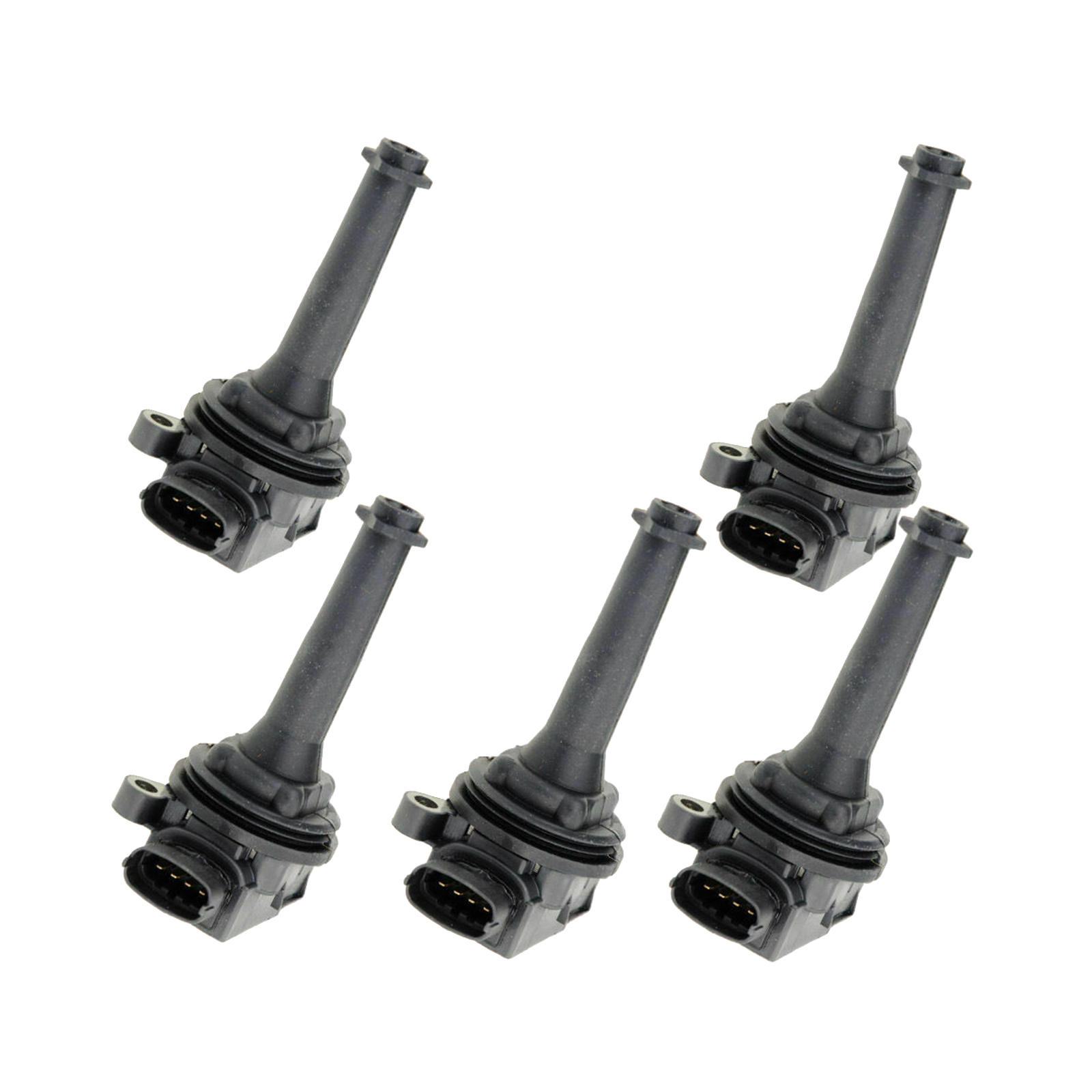 5-Pack Ignition Coils Premium Black Replacement for Volvo C70 S70 XC70 XC90 9125601 Auto Parts 30713416 Car Supplies