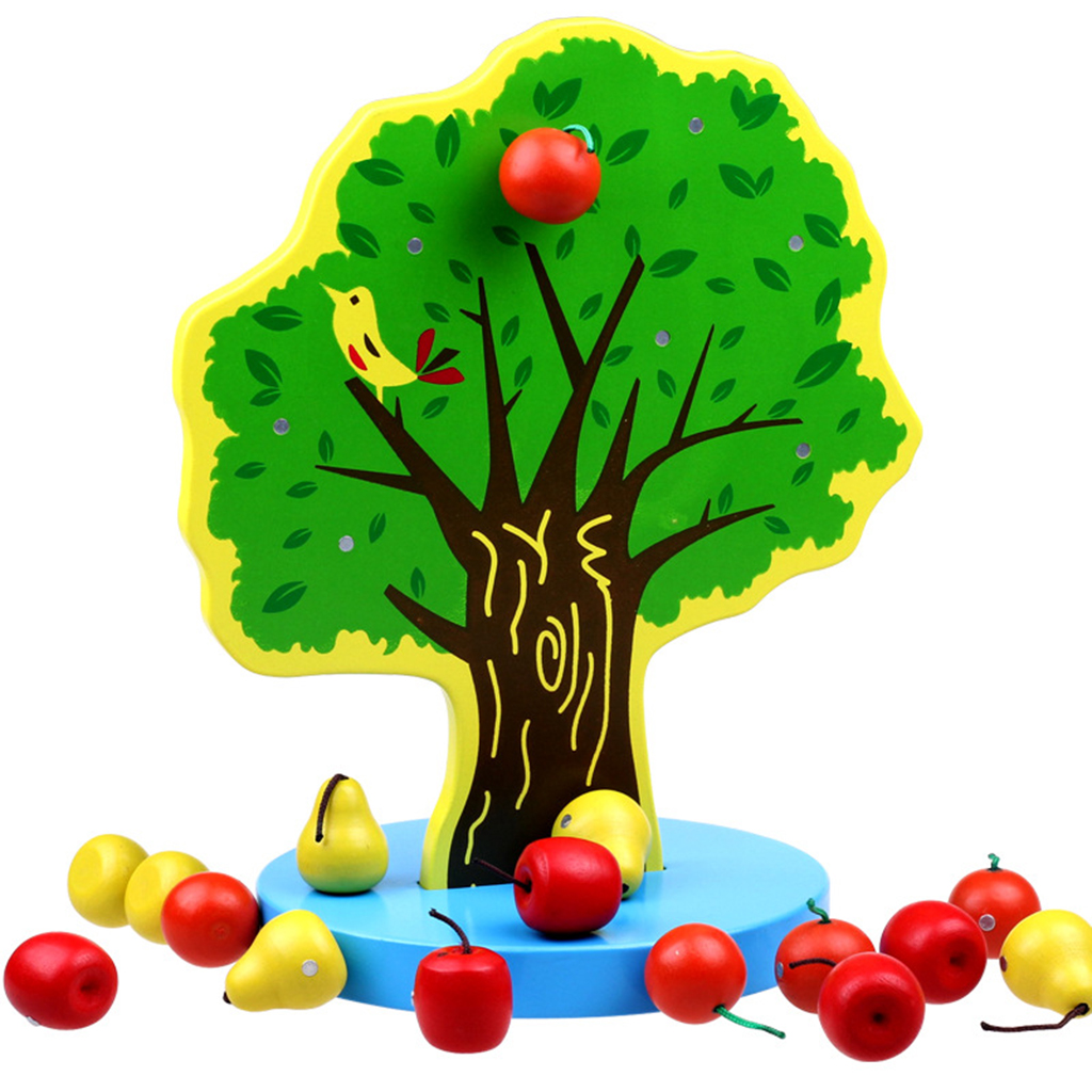 Wooden Montessori Fruits Apples/oranges Tree Math Puzzles Board Game For  Kids Baby Diy Role Play - Puzzles - AliExpress