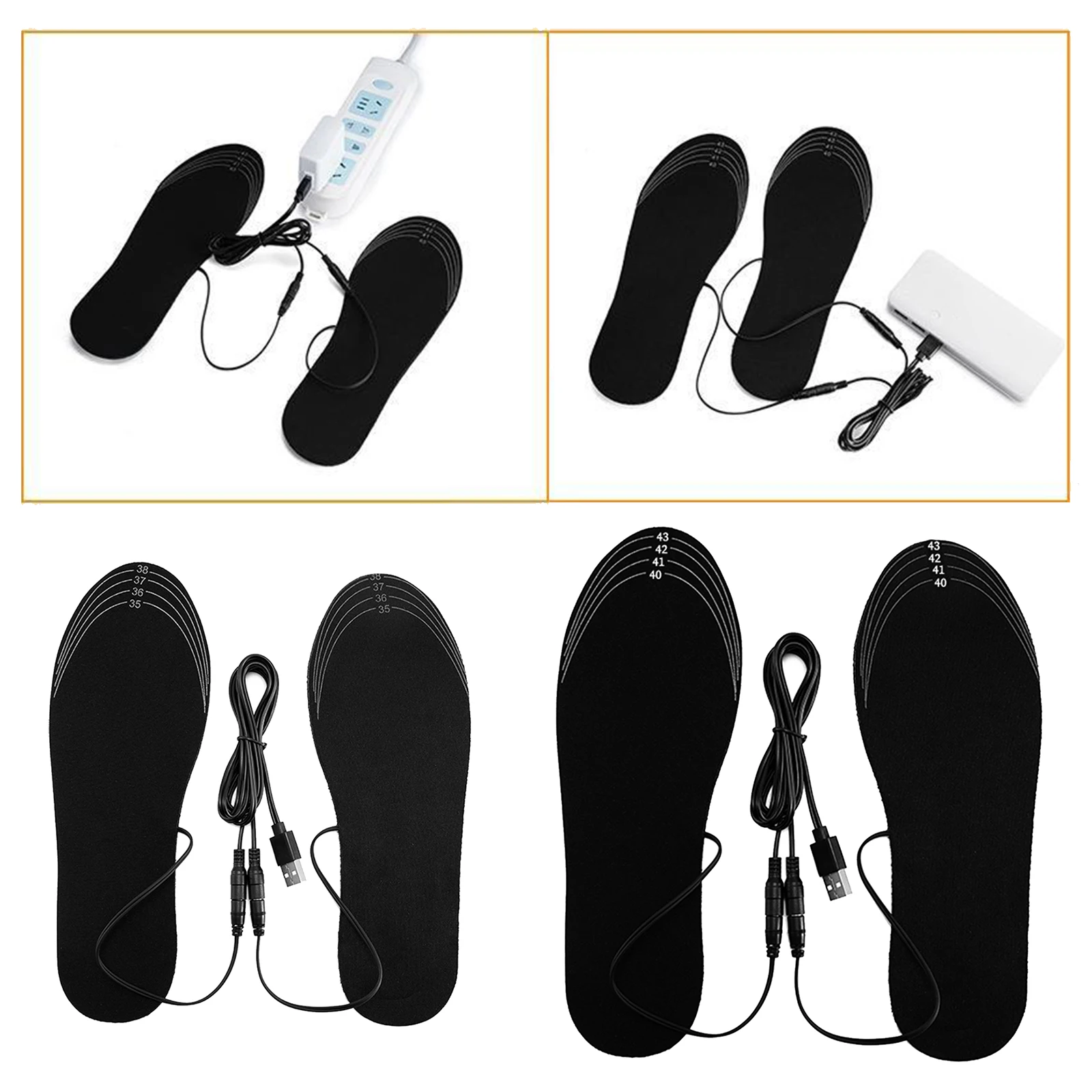 USB Electrically Heated Shoes Insoles Boots Keep Feet Warm Pads