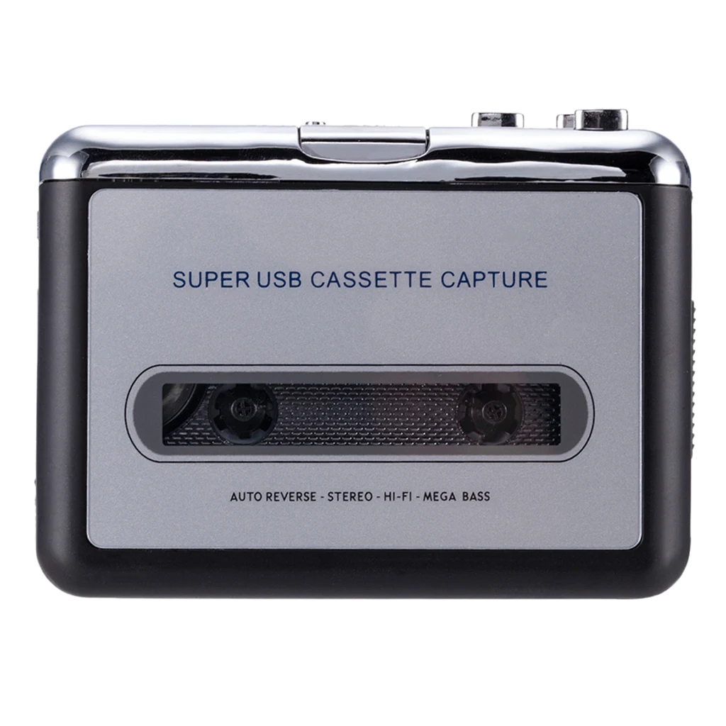 USB Cassette Player Tape to MP3 Converter, Retro Walkman Auto Reverse, Portable Audio Tape Player with Earphones