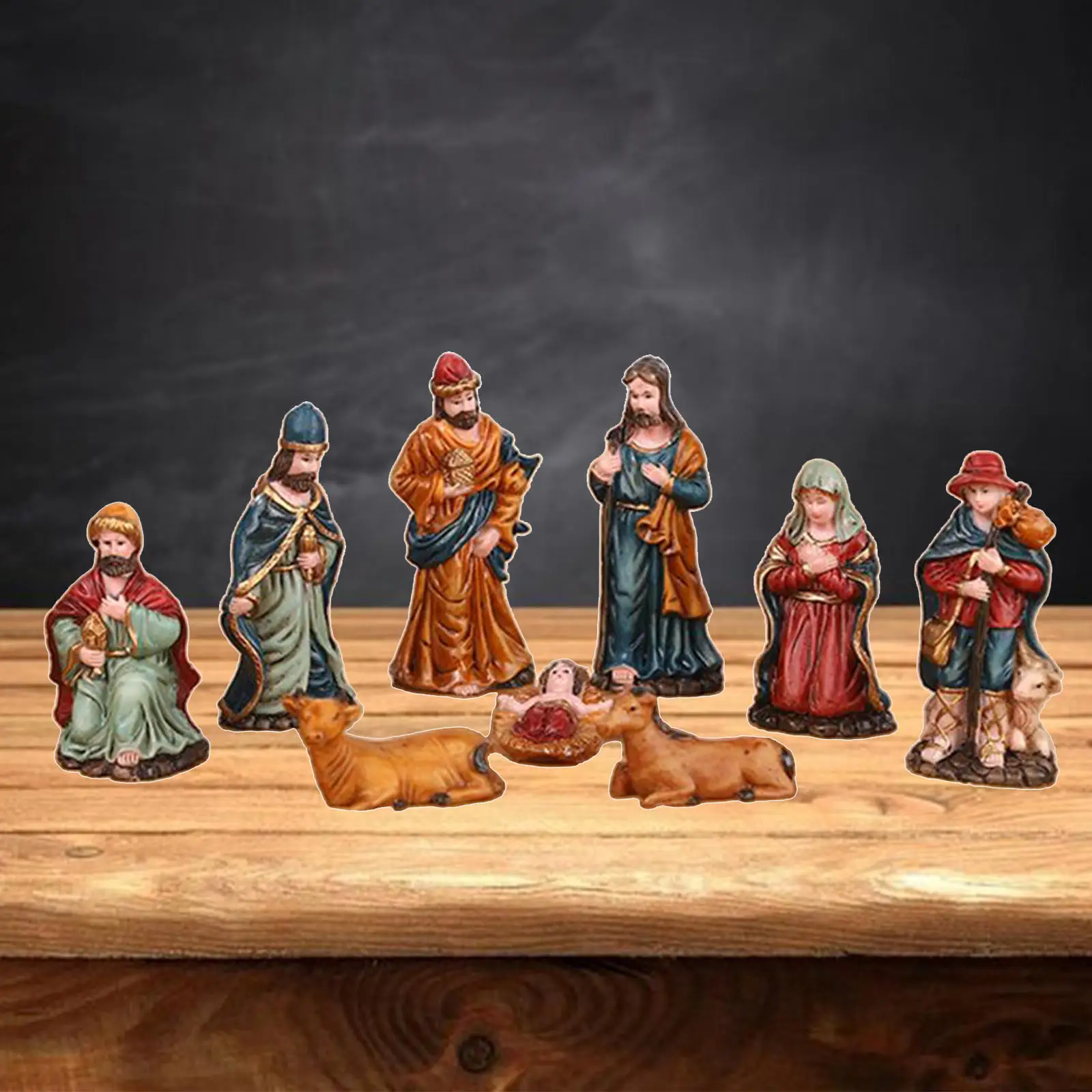 Nativity Scene Set Christmas Ornament Decorations Figurines Mini for Gifts