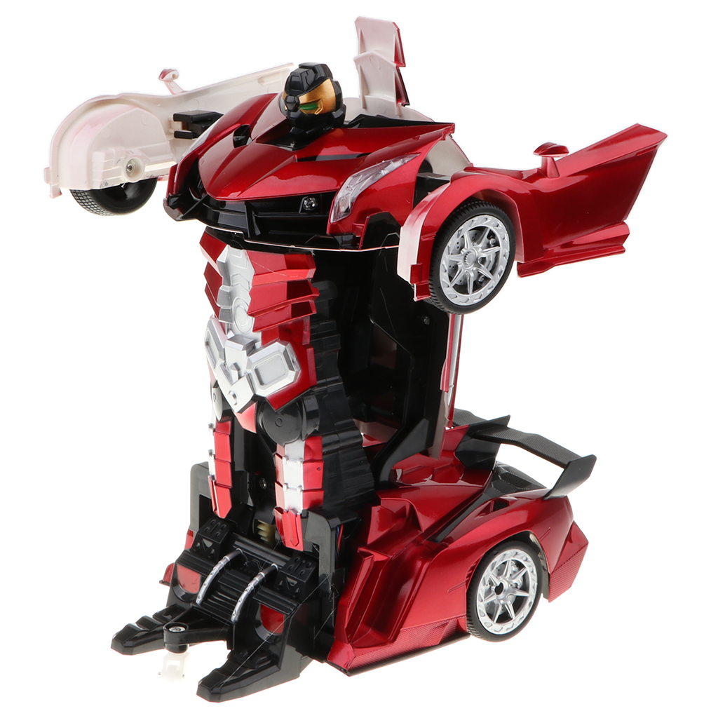 MagiDeal 1:12 Scale 2-in-1 Gesture Sensing RC Racing Car Transforming Robot Kids Remote Control Toy Birthday Gift