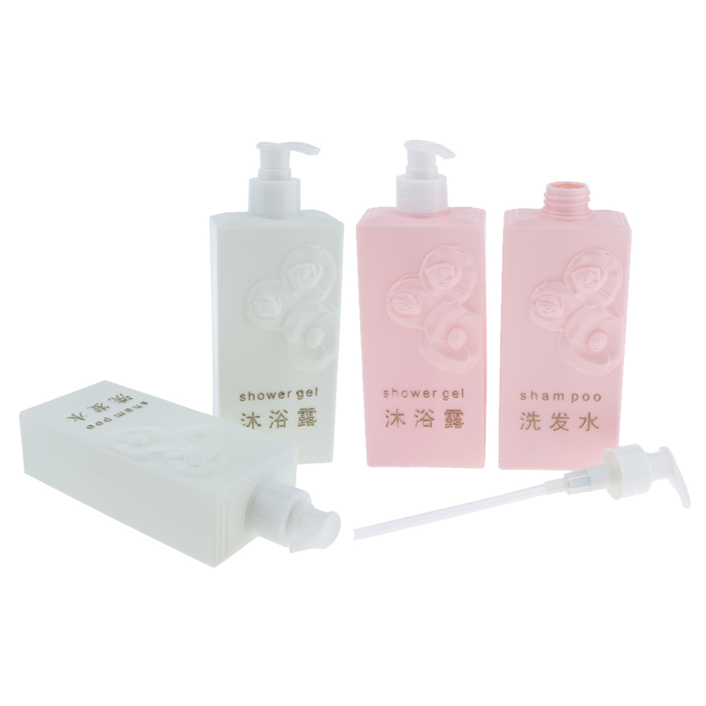 2x Durable Plastic Empty Shampoo Shower Gel Lotion Pump Sprayer Bottle 500ml