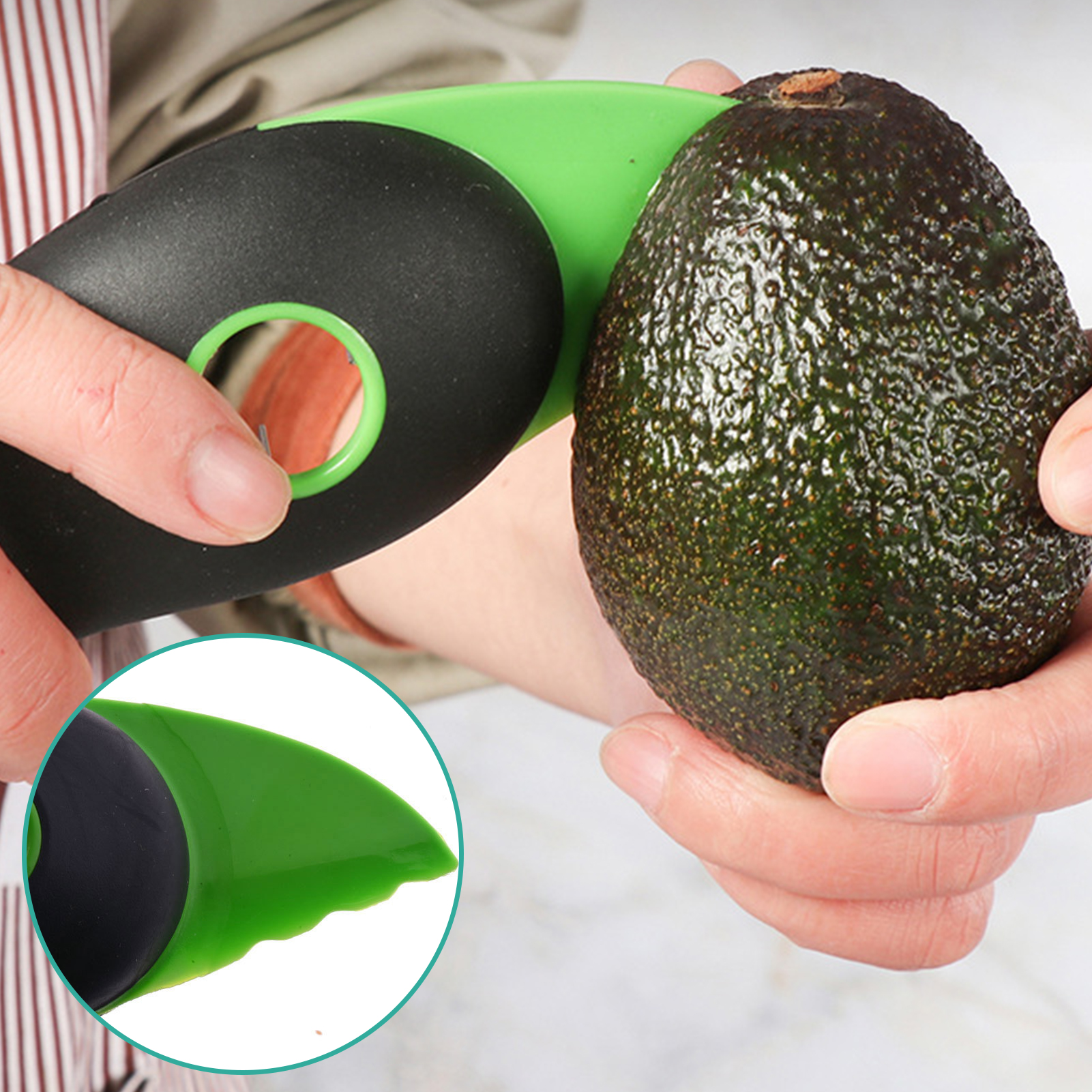 Coupe-Avocat Multifonction FDCGAS - Dénoyauteur, Éplucheur Et Trancheur En 1 - Gadget Cuisine Pratique