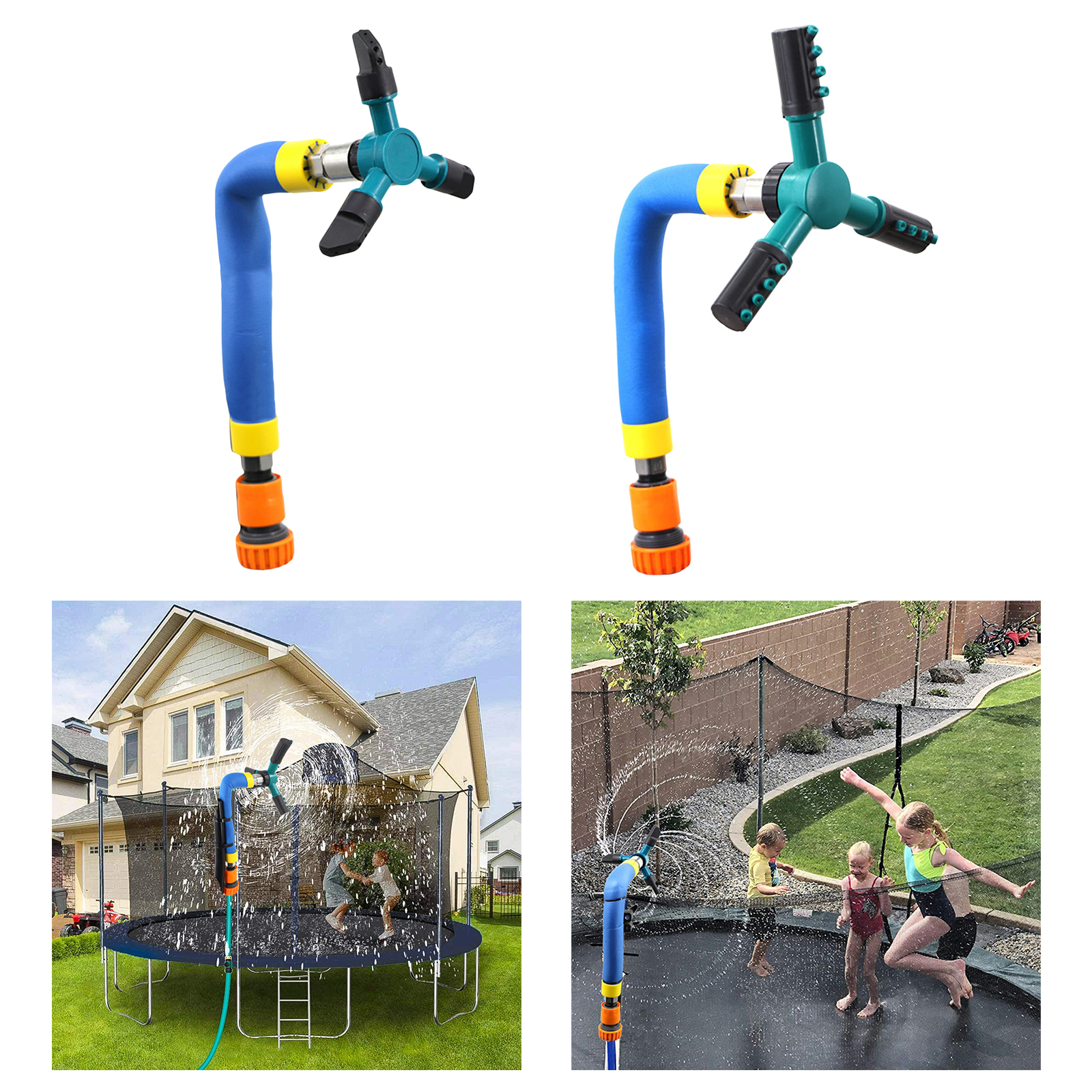 360° Rotating Water Sprinkler Trampoline Rotary Sprinkler for Outdoor Backyard Water Park Summer Gardening Sprinklers